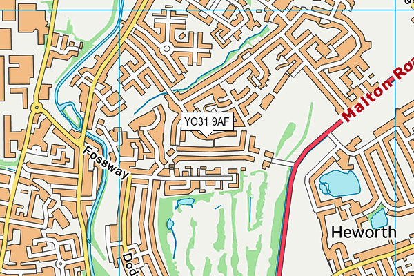 YO31 9AF map - OS VectorMap District (Ordnance Survey)