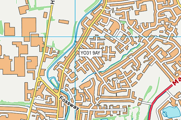 YO31 9AY map - OS VectorMap District (Ordnance Survey)