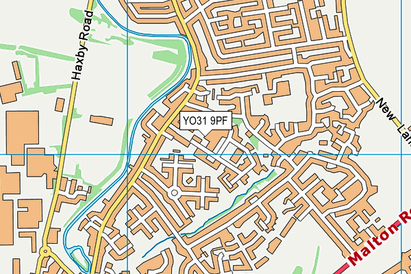 YO31 9PF map - OS VectorMap District (Ordnance Survey)