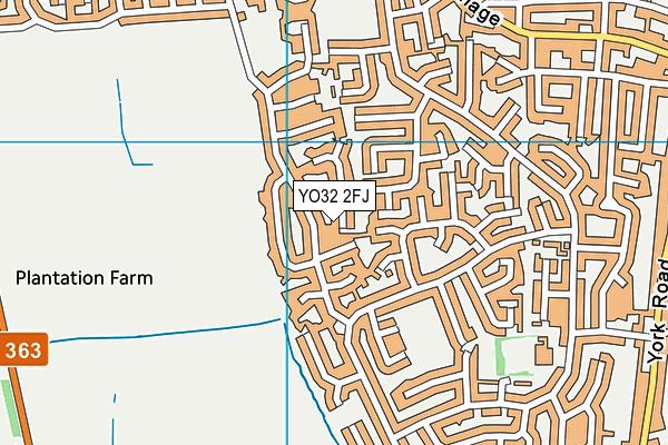 YO32 2FJ map - OS VectorMap District (Ordnance Survey)
