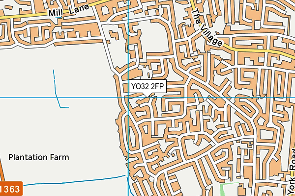 YO32 2FP map - OS VectorMap District (Ordnance Survey)