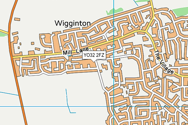 Wigginton Primary School map (YO32 2FZ) - OS VectorMap District (Ordnance Survey)