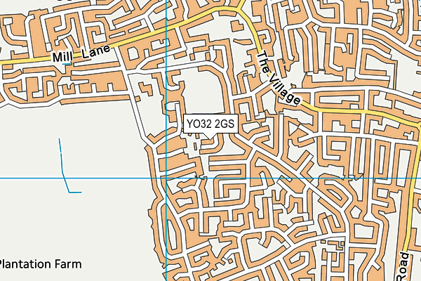 YO32 2GS map - OS VectorMap District (Ordnance Survey)