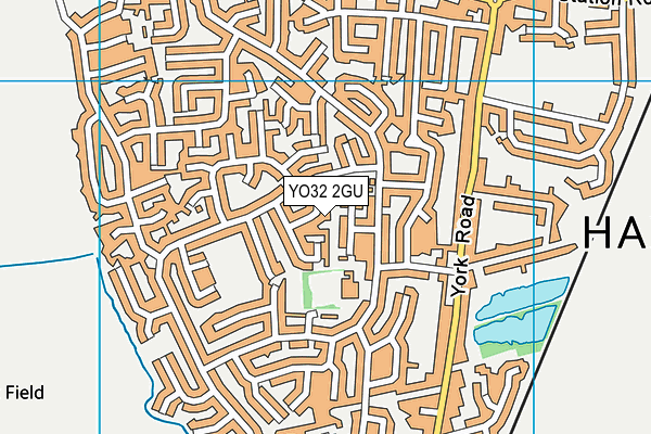 YO32 2GU map - OS VectorMap District (Ordnance Survey)