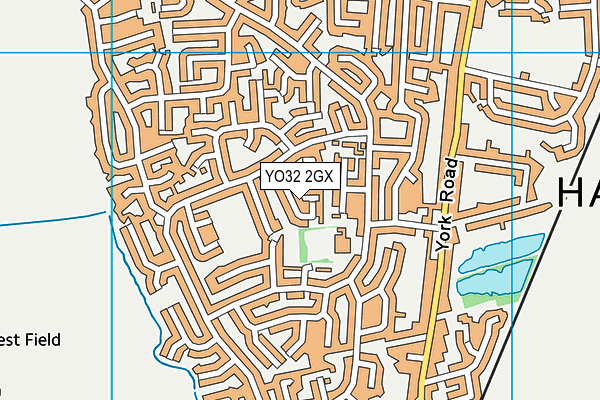 YO32 2GX map - OS VectorMap District (Ordnance Survey)