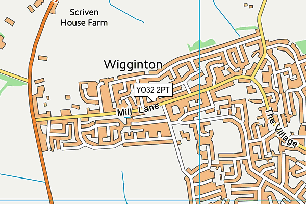 YO32 2PT map - OS VectorMap District (Ordnance Survey)