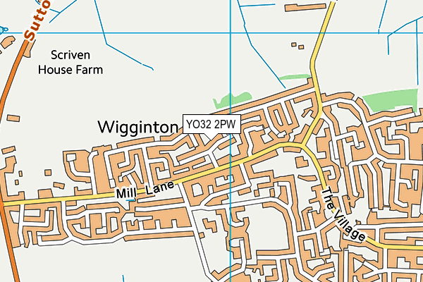 YO32 2PW map - OS VectorMap District (Ordnance Survey)