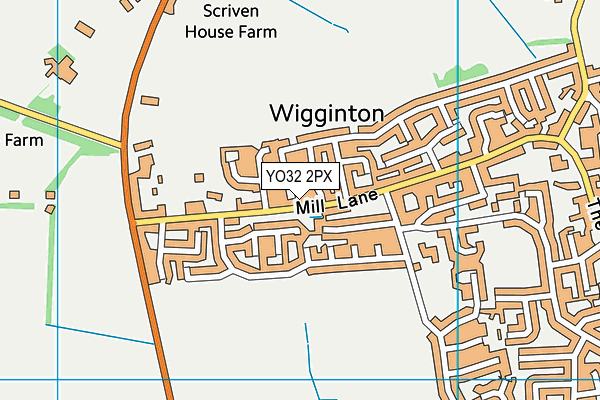 YO32 2PX map - OS VectorMap District (Ordnance Survey)