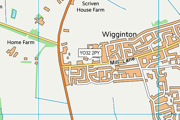 The Wigginton Sports And Playing Fields map (YO32 2PY) - OS VectorMap District (Ordnance Survey)