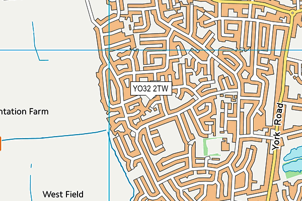 YO32 2TW map - OS VectorMap District (Ordnance Survey)