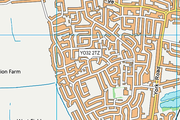 YO32 2TZ map - OS VectorMap District (Ordnance Survey)