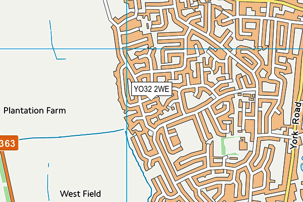 YO32 2WE map - OS VectorMap District (Ordnance Survey)