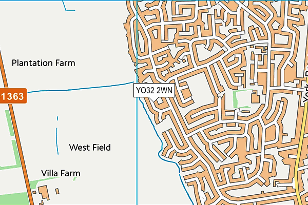 YO32 2WN map - OS VectorMap District (Ordnance Survey)