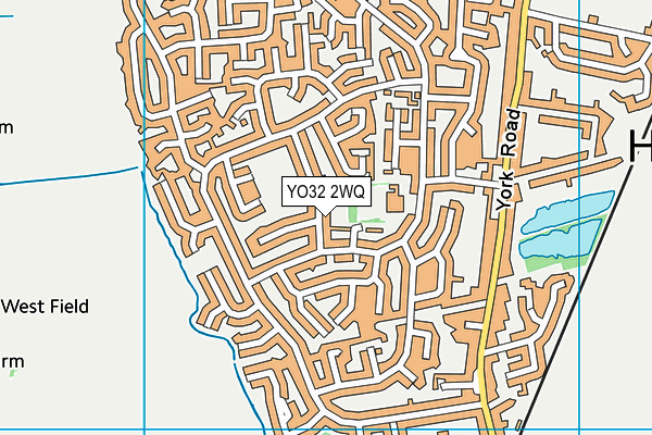 YO32 2WQ map - OS VectorMap District (Ordnance Survey)