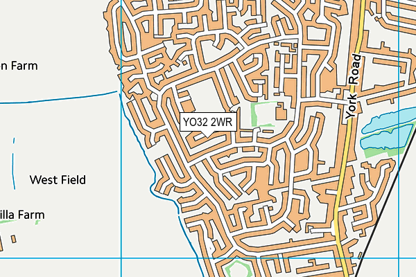 YO32 2WR map - OS VectorMap District (Ordnance Survey)