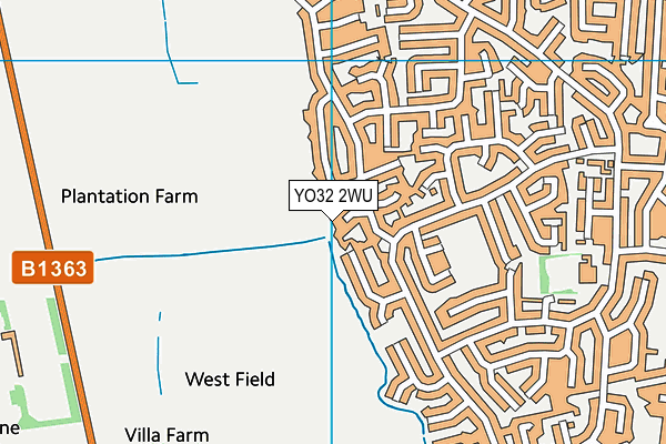 YO32 2WU map - OS VectorMap District (Ordnance Survey)
