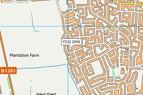 YO32 2WW map - OS VectorMap District (Ordnance Survey)