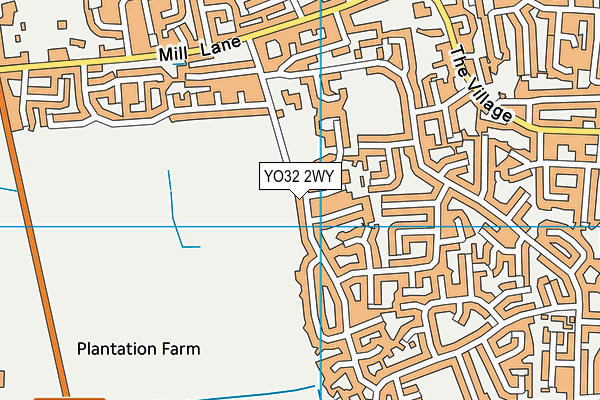 YO32 2WY map - OS VectorMap District (Ordnance Survey)