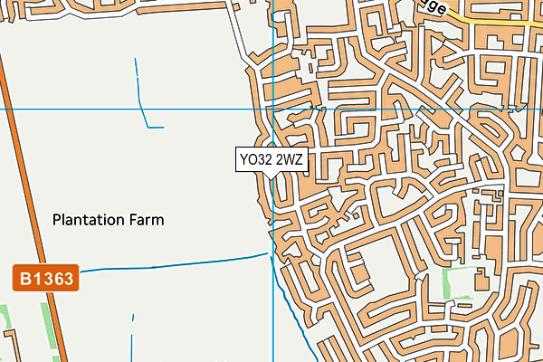 YO32 2WZ map - OS VectorMap District (Ordnance Survey)