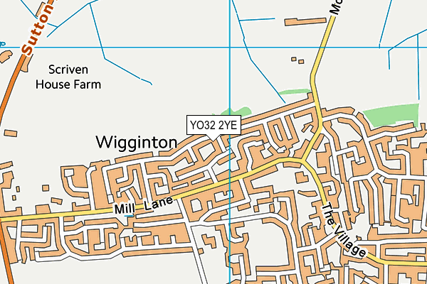 YO32 2YE map - OS VectorMap District (Ordnance Survey)