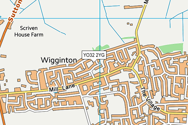 YO32 2YG map - OS VectorMap District (Ordnance Survey)