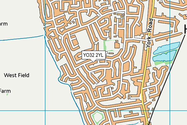 YO32 2YL map - OS VectorMap District (Ordnance Survey)
