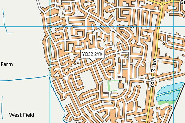 YO32 2YX map - OS VectorMap District (Ordnance Survey)