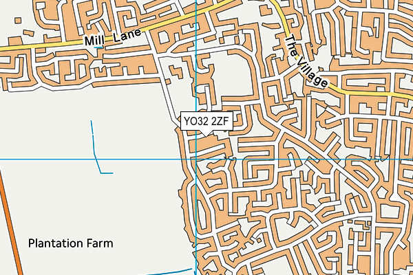 YO32 2ZF map - OS VectorMap District (Ordnance Survey)