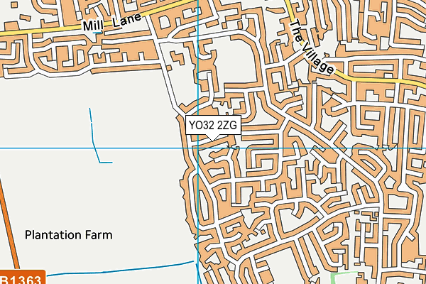 YO32 2ZG map - OS VectorMap District (Ordnance Survey)