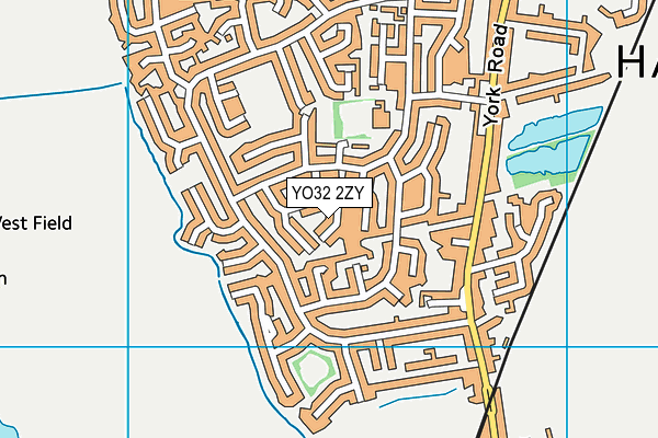 YO32 2ZY map - OS VectorMap District (Ordnance Survey)