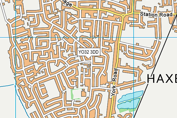 YO32 3DD map - OS VectorMap District (Ordnance Survey)