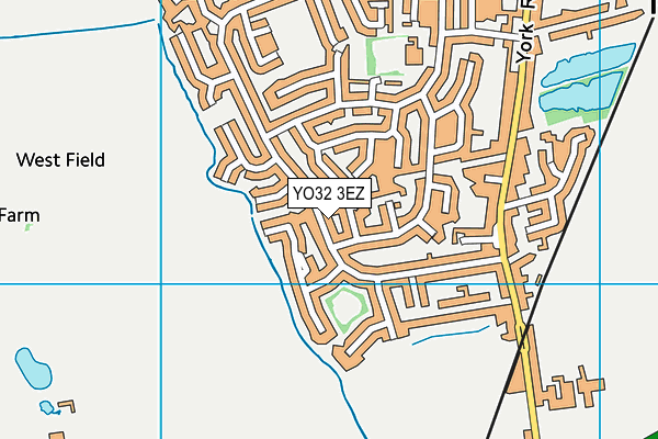 YO32 3EZ map - OS VectorMap District (Ordnance Survey)