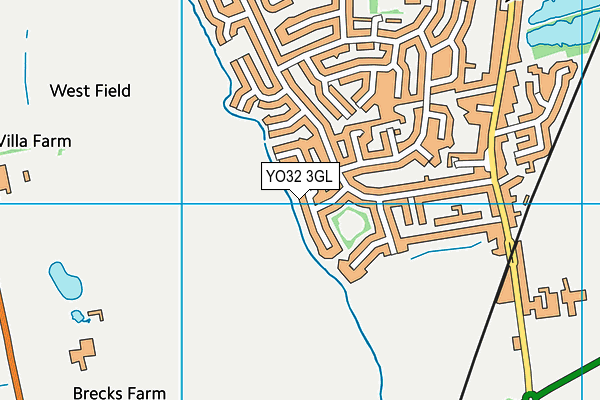 YO32 3GL map - OS VectorMap District (Ordnance Survey)
