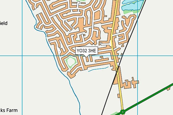 YO32 3HE map - OS VectorMap District (Ordnance Survey)