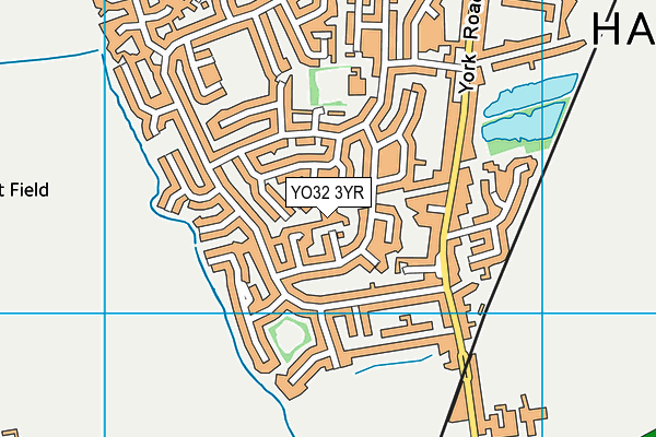 YO32 3YR map - OS VectorMap District (Ordnance Survey)