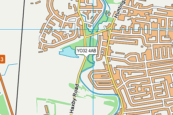 YO32 4AB map - OS VectorMap District (Ordnance Survey)
