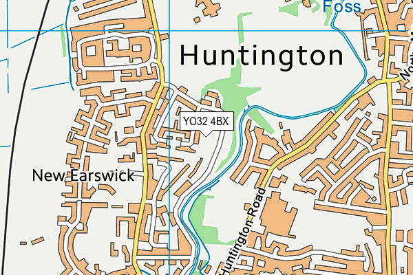 YO32 4BX map - OS VectorMap District (Ordnance Survey)