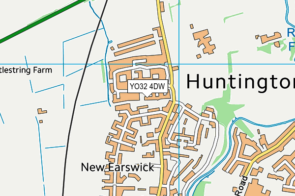 YO32 4DW map - OS VectorMap District (Ordnance Survey)