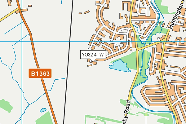 YO32 4TW map - OS VectorMap District (Ordnance Survey)