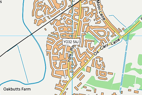 YO32 5AJ map - OS VectorMap District (Ordnance Survey)