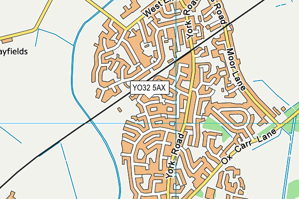 YO32 5AX map - OS VectorMap District (Ordnance Survey)