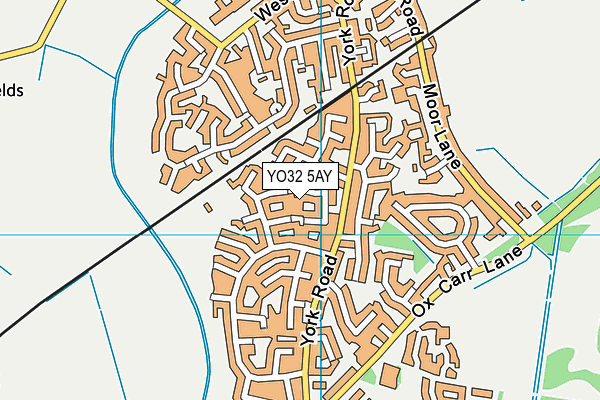 YO32 5AY map - OS VectorMap District (Ordnance Survey)