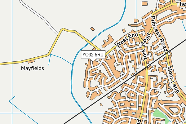 YO32 5RU map - OS VectorMap District (Ordnance Survey)