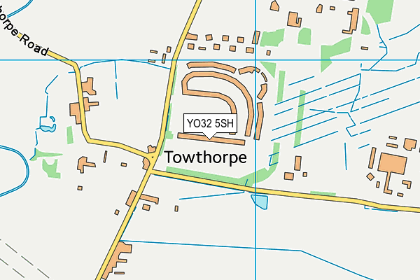 YO32 5SH map - OS VectorMap District (Ordnance Survey)