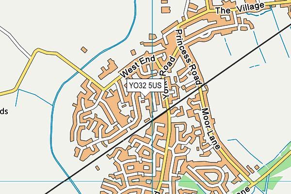 YO32 5US map - OS VectorMap District (Ordnance Survey)