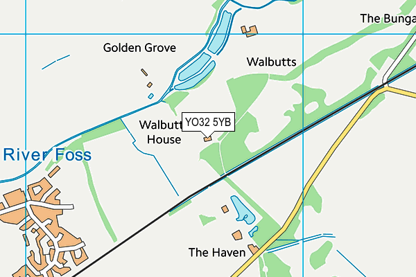 YO32 5YB map - OS VectorMap District (Ordnance Survey)
