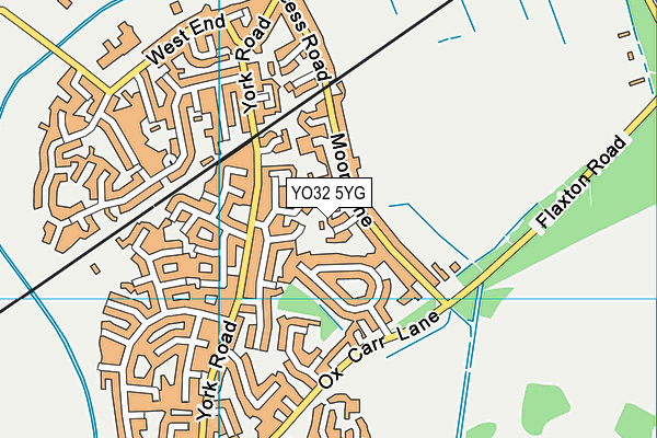 YO32 5YG map - OS VectorMap District (Ordnance Survey)
