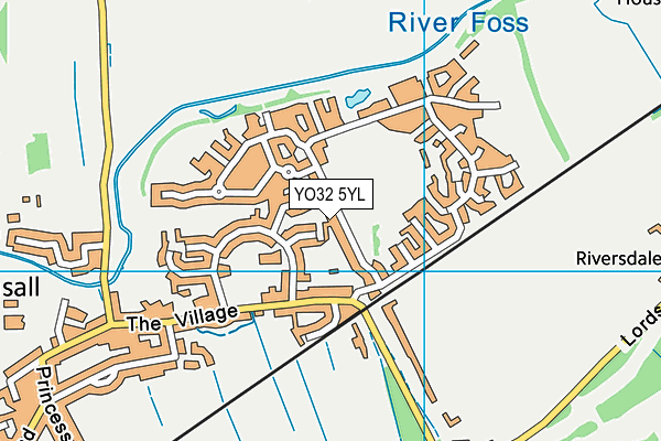 YO32 5YL map - OS VectorMap District (Ordnance Survey)