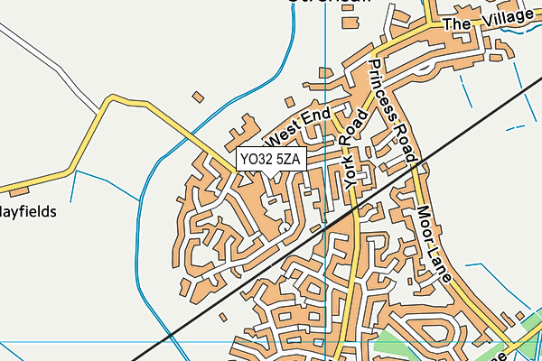 YO32 5ZA map - OS VectorMap District (Ordnance Survey)
