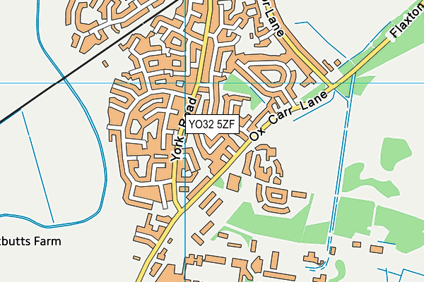 YO32 5ZF map - OS VectorMap District (Ordnance Survey)